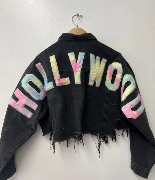 Black Hollywood Crop Denim Jacket