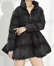 Load image into Gallery viewer, Black Bandage Cotton Padded Jacket
