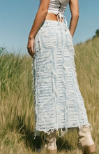 Load image into Gallery viewer, Light Blue Destroyed Maxi Skirt
