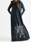 “Tina” Hooded OCTOPUS Printed Dress