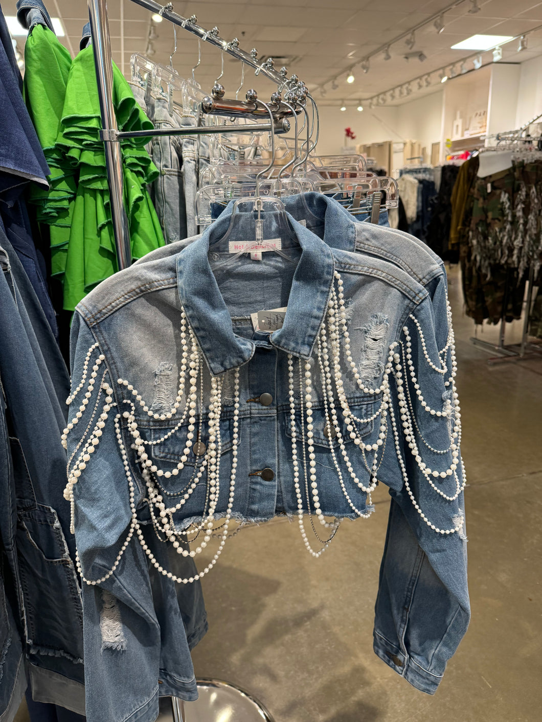 Dripping Pearl & Denim Jacket