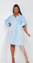 Load image into Gallery viewer, Light Blue Shirt Dress (PLUS)
