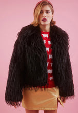 Load image into Gallery viewer, Hand Cut Mongolian Fur Knitted Jacket (Green, Black)
