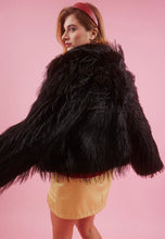 Load image into Gallery viewer, Hand Cut Mongolian Fur Knitted Jacket (Green, Black)
