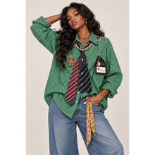 Load image into Gallery viewer, Gingham Shirt with “Printed” Tie &amp; Accessories
