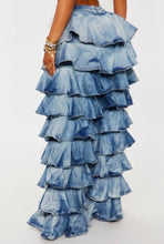 Load image into Gallery viewer, Blue Cascade Ruffle Pants
