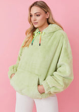 Load image into Gallery viewer, Oversized Faux Fur Hoodie (Orange, Green, Yellow, Light Blue)
