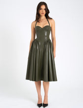 Load image into Gallery viewer, Olive Vegan Leather Dress
