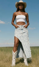 Load image into Gallery viewer, Light Blue Destroyed Maxi Skirt
