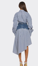 Load image into Gallery viewer, Blue Striped Shirt Dress
