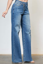 Load image into Gallery viewer, Criss Cross High Waist Wide Leg Jeans
