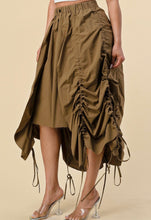 Load image into Gallery viewer, Army Green Midi Drawstring Skirt
