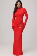 Load image into Gallery viewer, Red Hot Long Sleeve Maxi Dress
