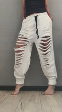 Load image into Gallery viewer, Gray Harem Crotch Distressed Sweats
