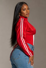 Load image into Gallery viewer, Red &amp; White Detachable Corset Track Jacket
