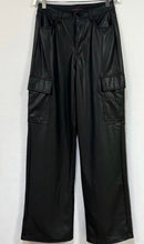 Load image into Gallery viewer, Black Cargo Faux Leather Pants
