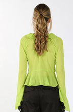 Load image into Gallery viewer, Green Ruffle Crepe Blouse
