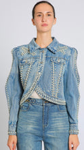Load image into Gallery viewer, Asymmetric Denim Crop Jacket
