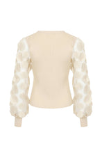 Load image into Gallery viewer, Cream Long Sleeve Top with Mesh Detail
