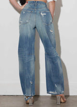 Load image into Gallery viewer, Distressed Barrel Jeans
