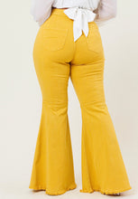 Load image into Gallery viewer, Yellow High Waisted Flare Jeans (PLUS)
