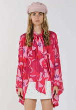 Load image into Gallery viewer, Pink &amp; Red Poncho Top
