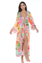 Load image into Gallery viewer, Orange Multiple Color Bright Kimono
