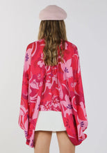 Load image into Gallery viewer, Pink &amp; Red Poncho Top
