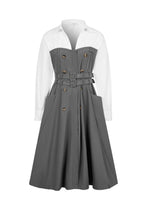 Load image into Gallery viewer, Trench Midi Dress With Shirt Combo
