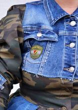 Load image into Gallery viewer, Camouflage &amp; Denim Military Jacket
