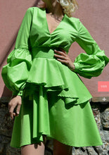 Load image into Gallery viewer, Light Green Summer Ruffle Dress
