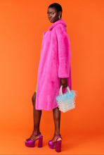 Load image into Gallery viewer, Pink Faux Fux Midi Coat
