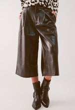 Load image into Gallery viewer, Black Faux Leather Culottes
