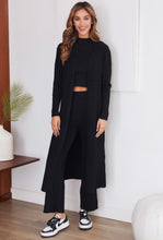 Load image into Gallery viewer, Charcoal 3-Piece Ribbed Knit Set
