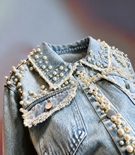 Load image into Gallery viewer, Hand Beaded Denim Jacket
