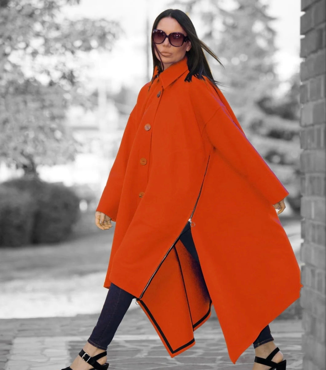 “Federica” Orange Coat
