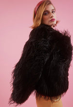Load image into Gallery viewer, Hand Cut Mongolian Fur Knitted Jacket (Green, Black)

