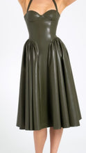 Load image into Gallery viewer, Olive Vegan Leather Dress
