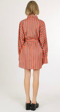 Load image into Gallery viewer, Orange Contrast Striped Midi Shirt Dress

