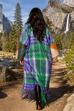 Load image into Gallery viewer, Plaid Fringe Kimono Cardigan
