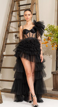 Load image into Gallery viewer, Black Frill High Low Tulle Dress
