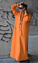 Load image into Gallery viewer, “IREN” Long Hooded Dress (Orange/Red)

