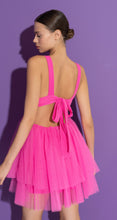 Load image into Gallery viewer, Backless Mini Tutu Dress (Fuschia/White)
