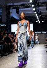 Load image into Gallery viewer, Distressed Denim Mermaid Maxi Skirt
