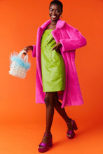 Load image into Gallery viewer, Pink Faux Fux Midi Coat
