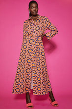Load image into Gallery viewer, Silk Blend Geometric Print Maxi Shirt Dress
