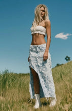 Load image into Gallery viewer, Light Blue Destroyed Maxi Skirt
