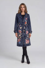 Load image into Gallery viewer, Embroidered Denim Trench Coat
