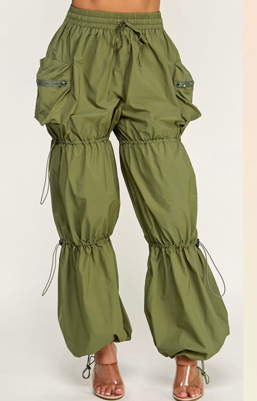 Olive Parachute Pants