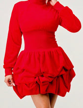 Load image into Gallery viewer, Red Velvet Bubble Dress
